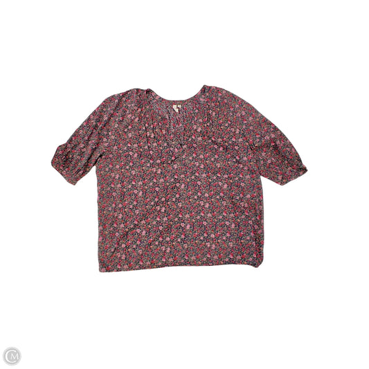 Top Long Sleeve By Treasure And Bond In Floral Print, Size: 3x