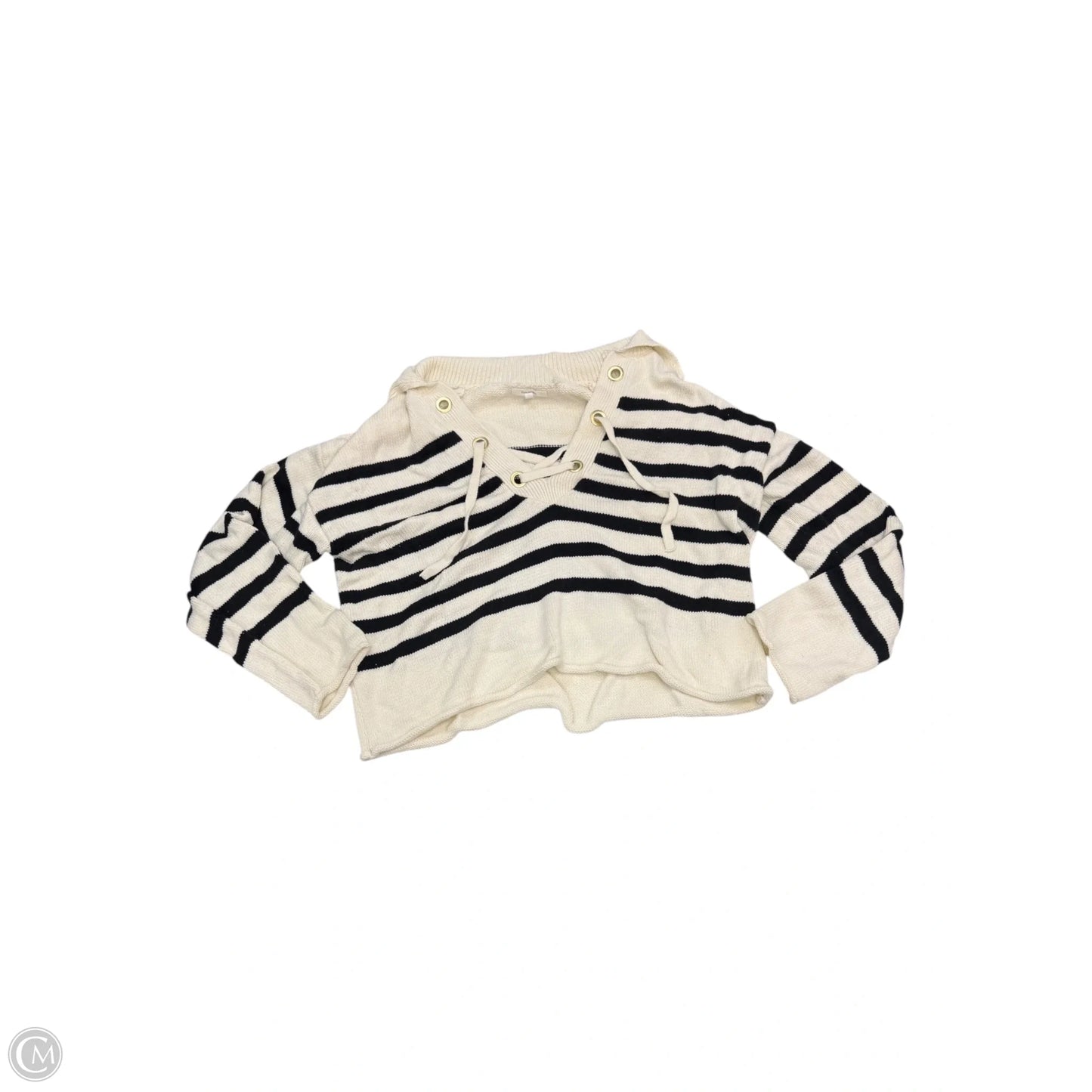 Sweater By Maurices In Black & Cream, Size: L