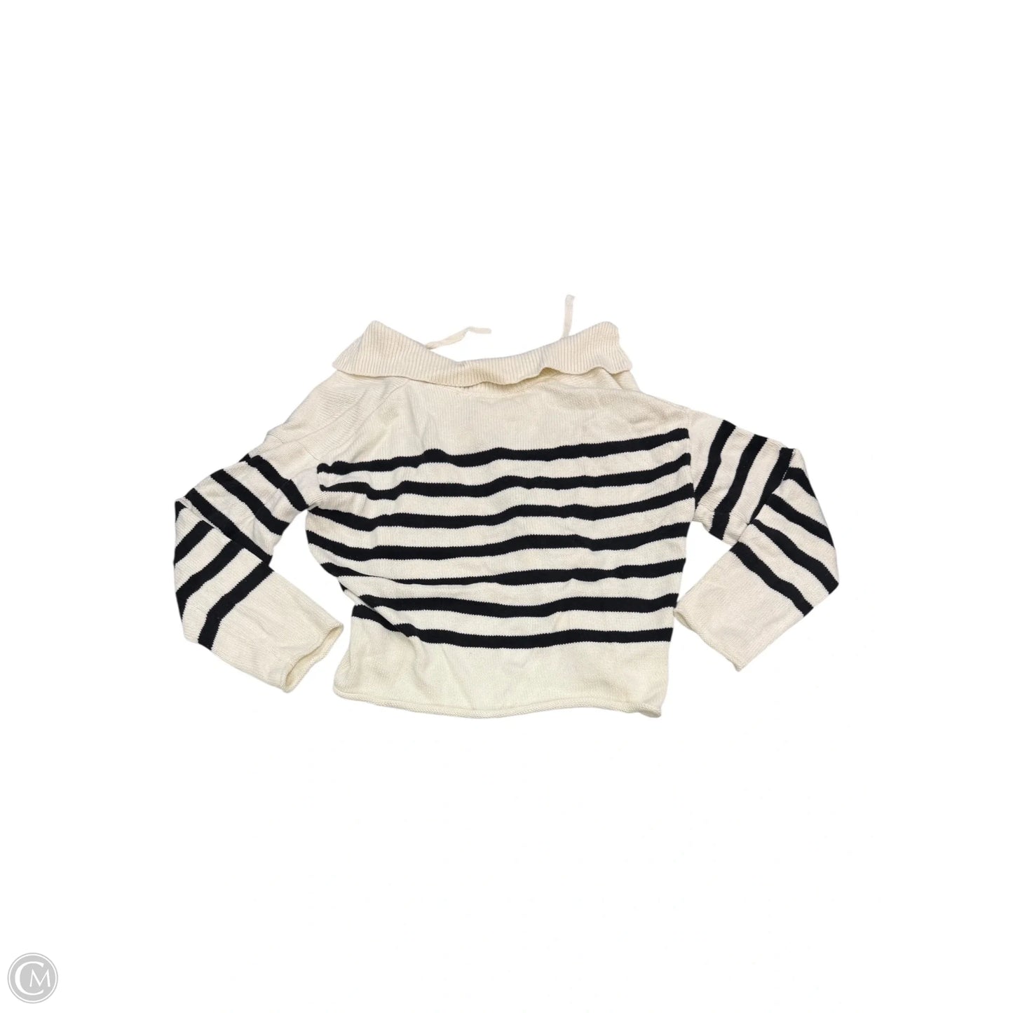 Sweater By Maurices In Black & Cream, Size: L