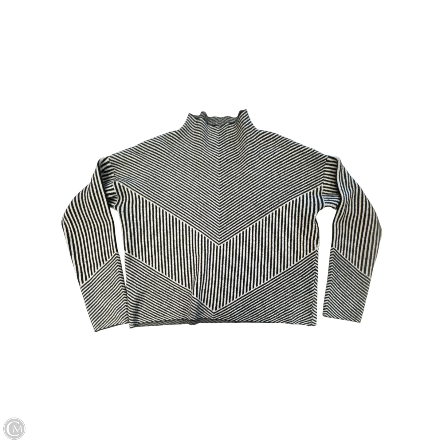 Sweater By Cynthia Rowley In Black & Grey, Size: L