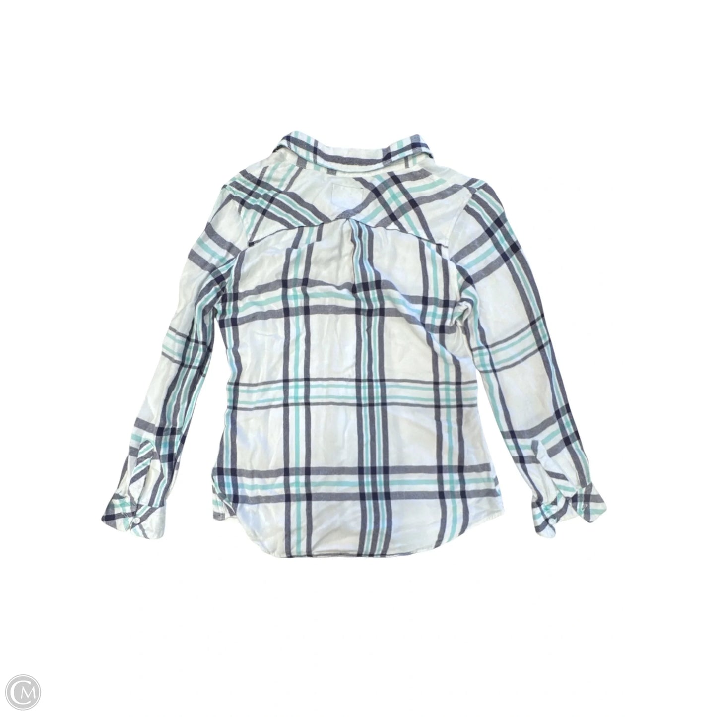 Blouse Long Sleeve By Rails In Purple & White, Size: S
