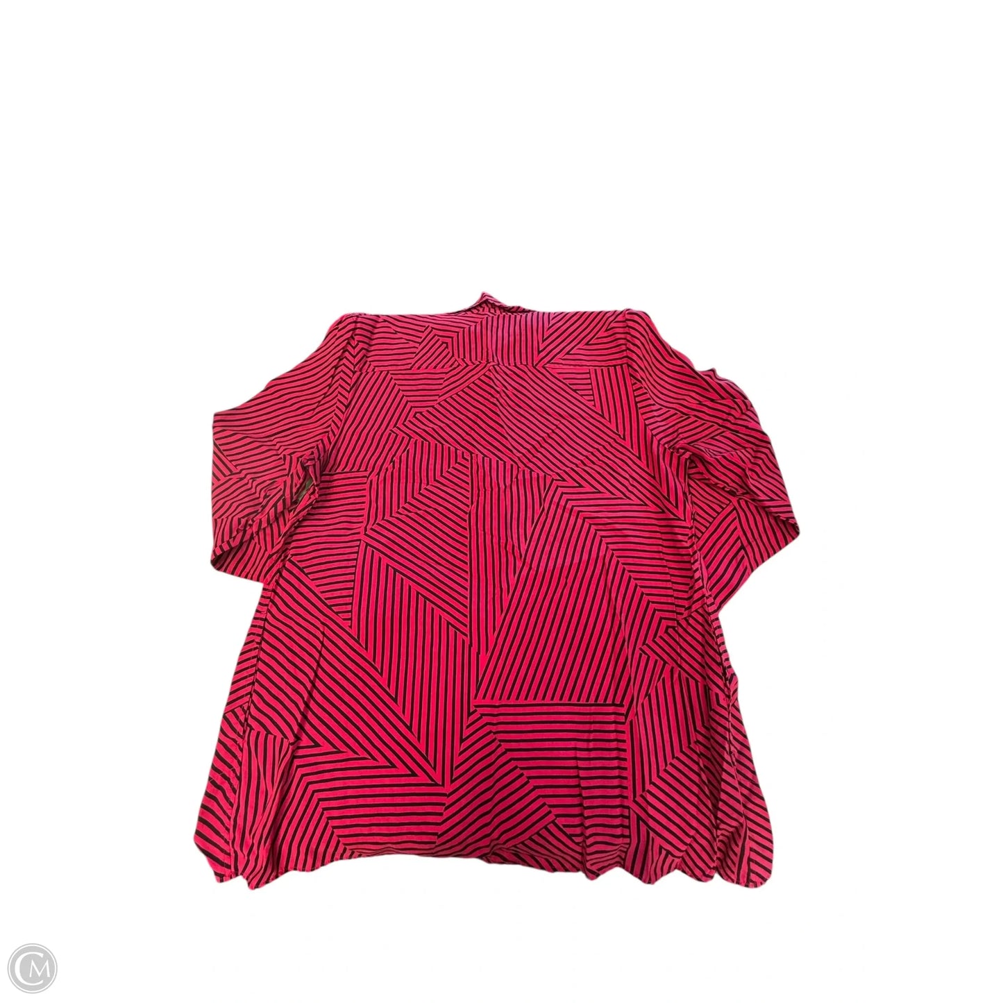 Blouse Long Sleeve By Chicos In Black & Pink, Size: Xl