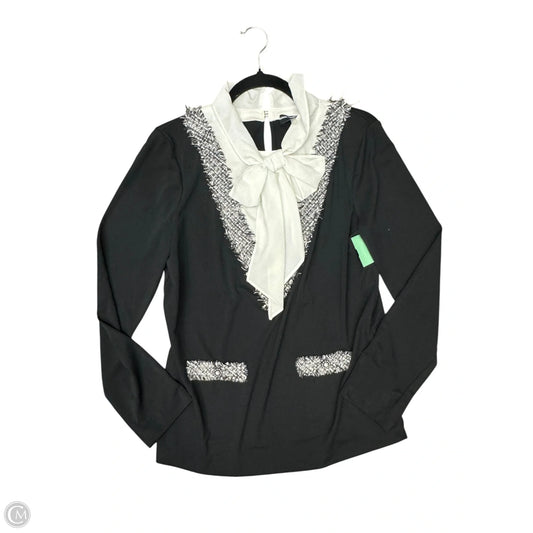 Blouse Designer By Karl Lagerfeld In Black & White, Size: S