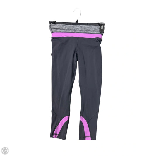 Athletic Capris By Lululemon In Grey & Purple, Size: 4