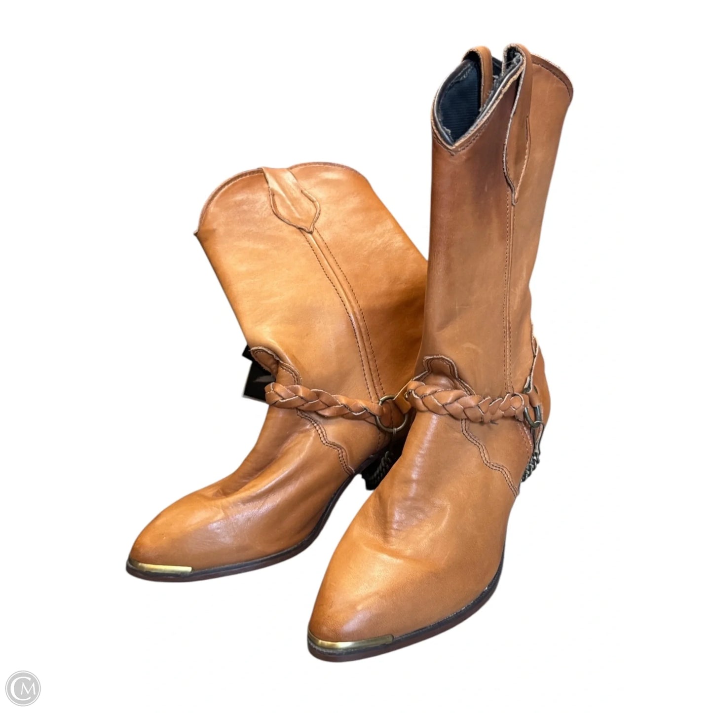 Boots Mid-calf Heels By Sage In Brown, Size: 6