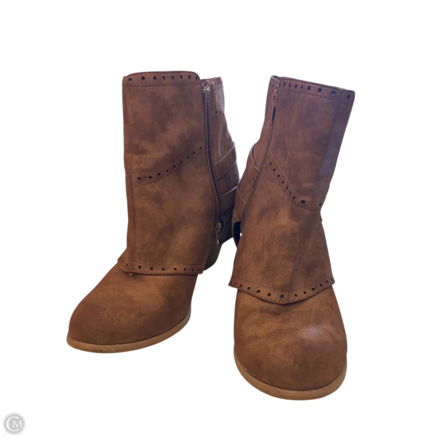Boots Ankle Heels By Not Rated In Brown, Size: 9.5
