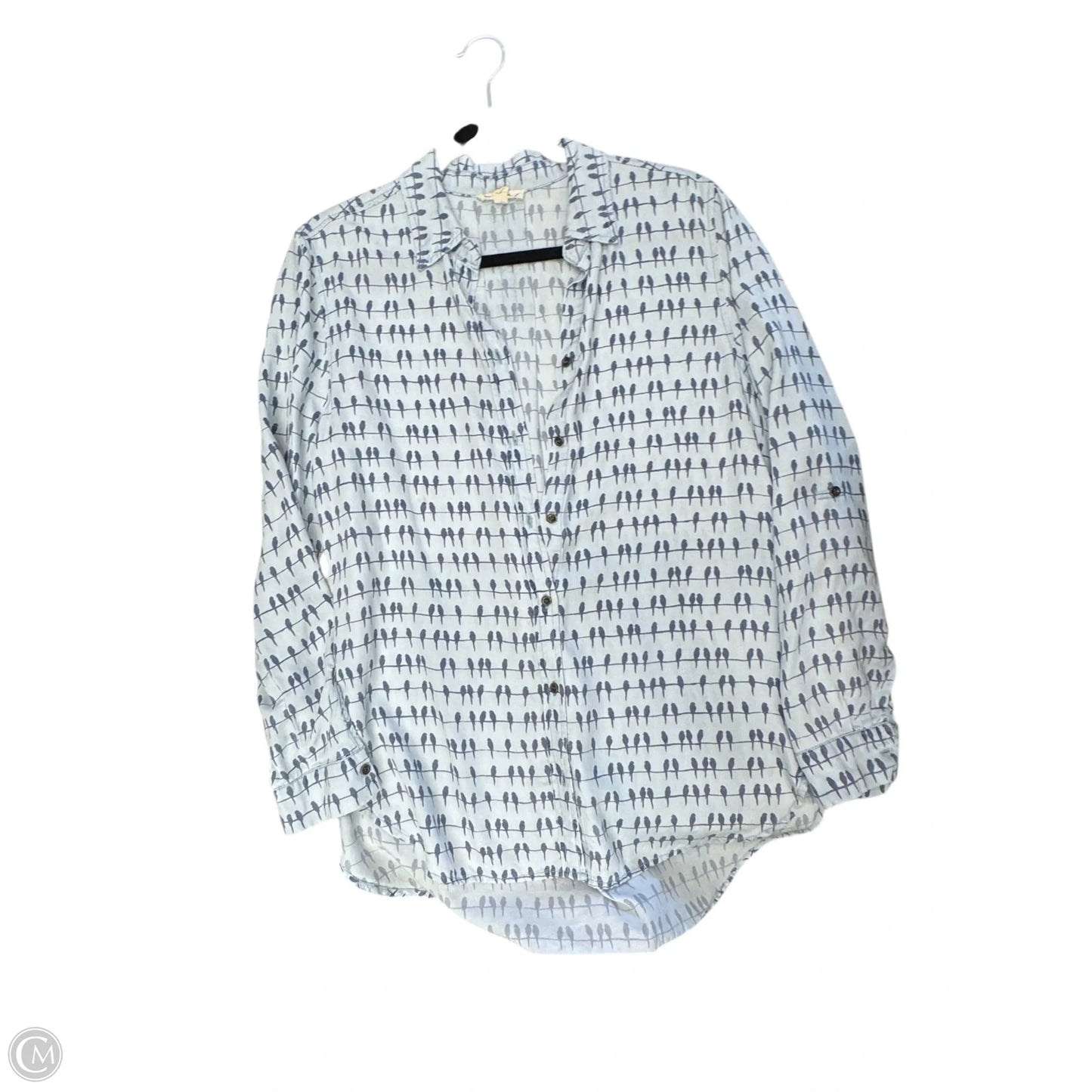 Blouse Long Sleeve By Jane And Delancey In Blue, Size: L