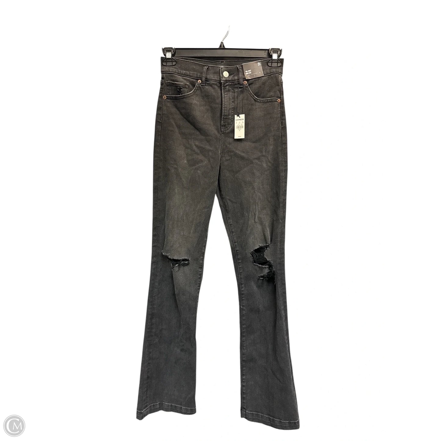 Jeans Flared By Express In Black Denim, Size: 2