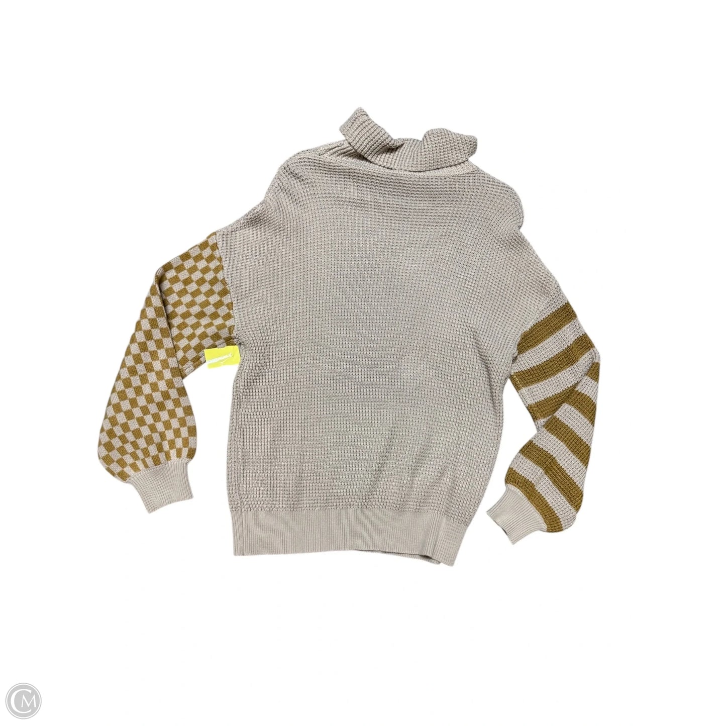 Sweatshirt Collar By Clothes Mentor In Cream & Yellow, Size: L