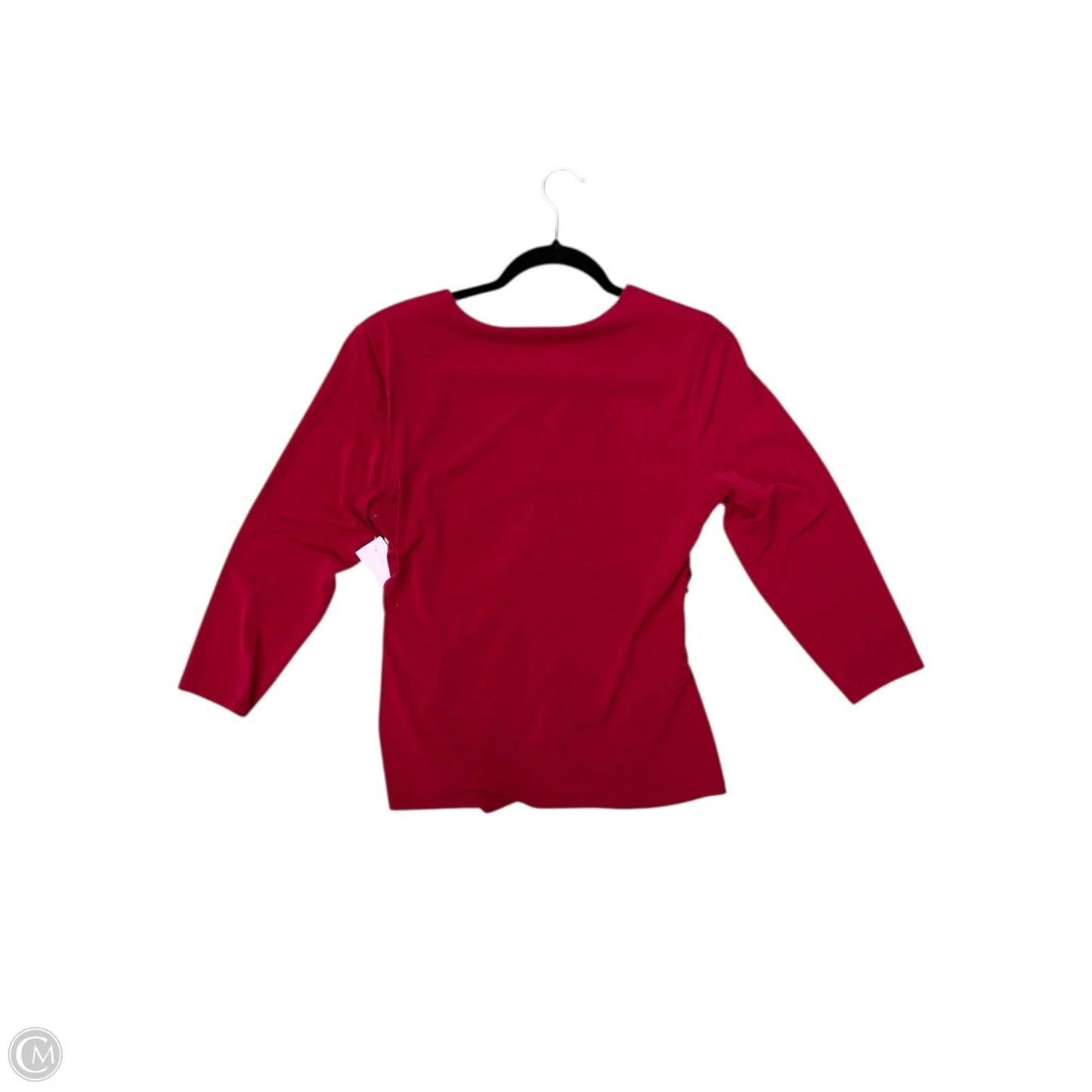 Top 3/4 Sleeve By Calvin Klein In Maroon, Size: M