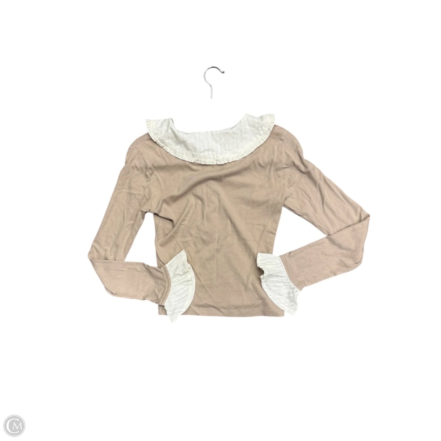 Top Long Sleeve By Pilcro In Tan, Size: S