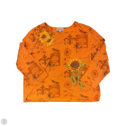 Top 3/4 Sleeve By Clothes Mentor In Orange, Size: 2x