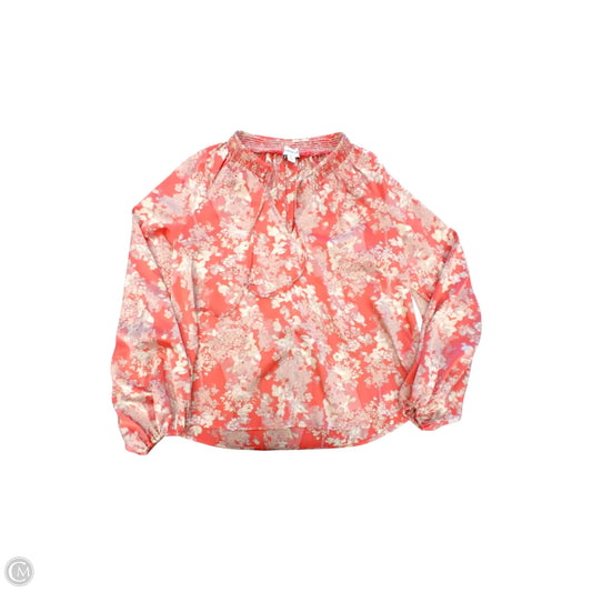 Blouse Long Sleeve By Evereve In Coral, Size: S
