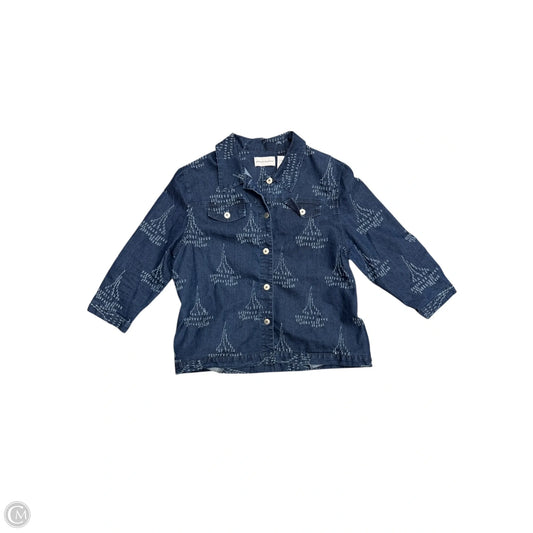 Top 3/4 Sleeve By Alfred Dunner In Blue Denim, Size: Xl