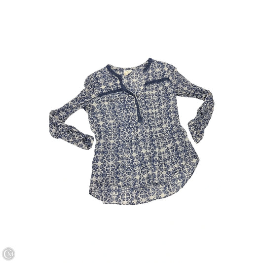 Top Long Sleeve By Maeve In Blue, Size: S