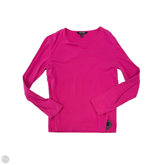 Top Long Sleeve By Lauren By Ralph Lauren In Pink, Size: M