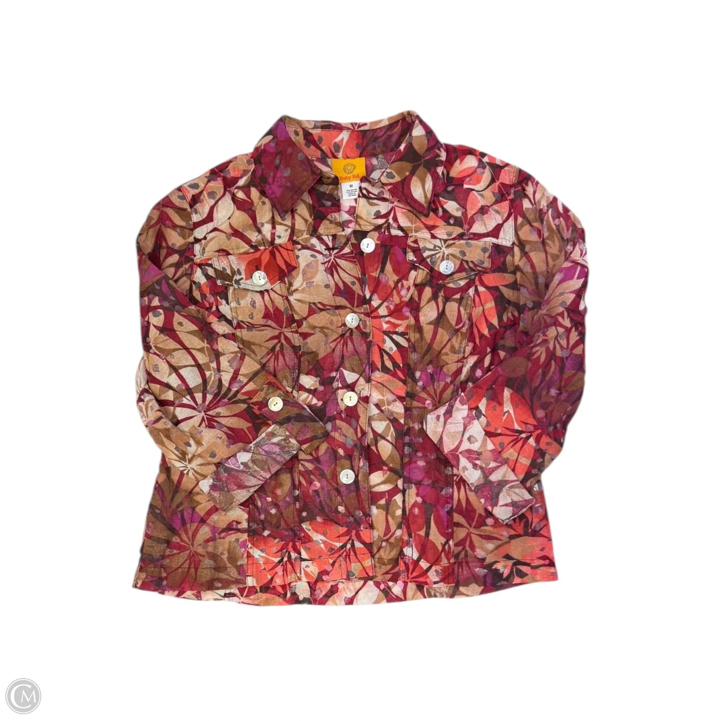 Blouse 3/4 Sleeve By Ruby Rd In Red, Size: L