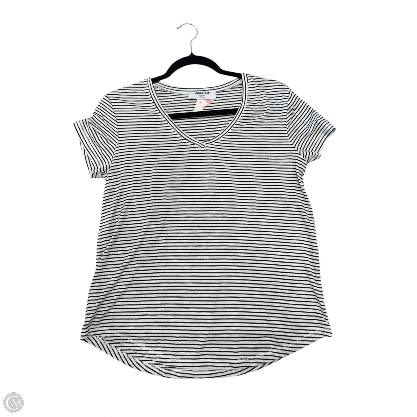 Top Short Sleeve By Double Zero In Black & White, Size: M