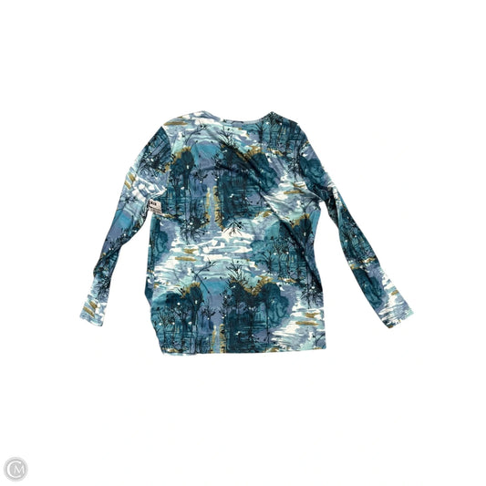 Top Long Sleeve By Christopher And Banks In Blue & Brown, Size: M