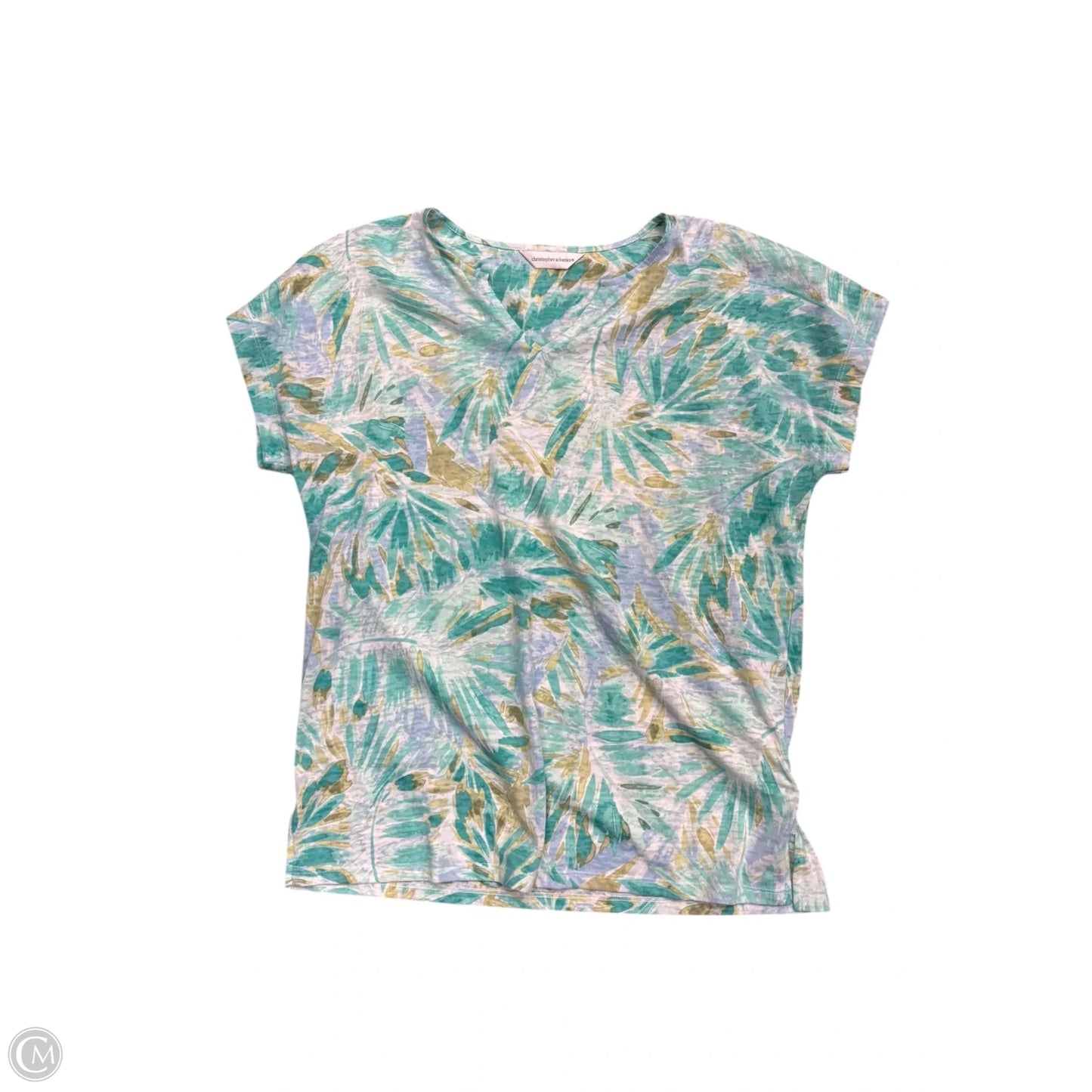 Top Short Sleeve By Christopher And Banks In Aqua, Size: M