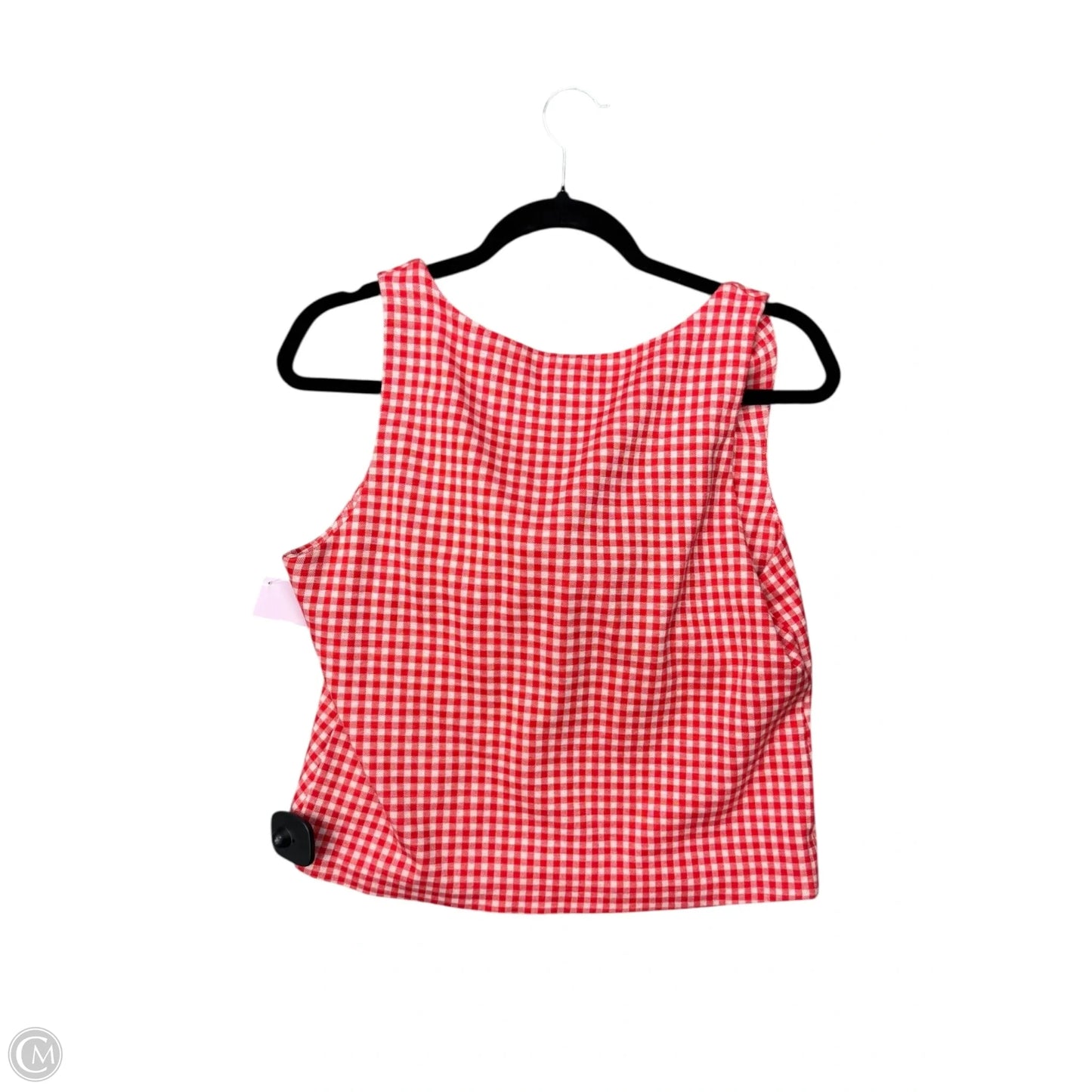 Top Sleeveless By Eva Franco In Red & White, Size: L
