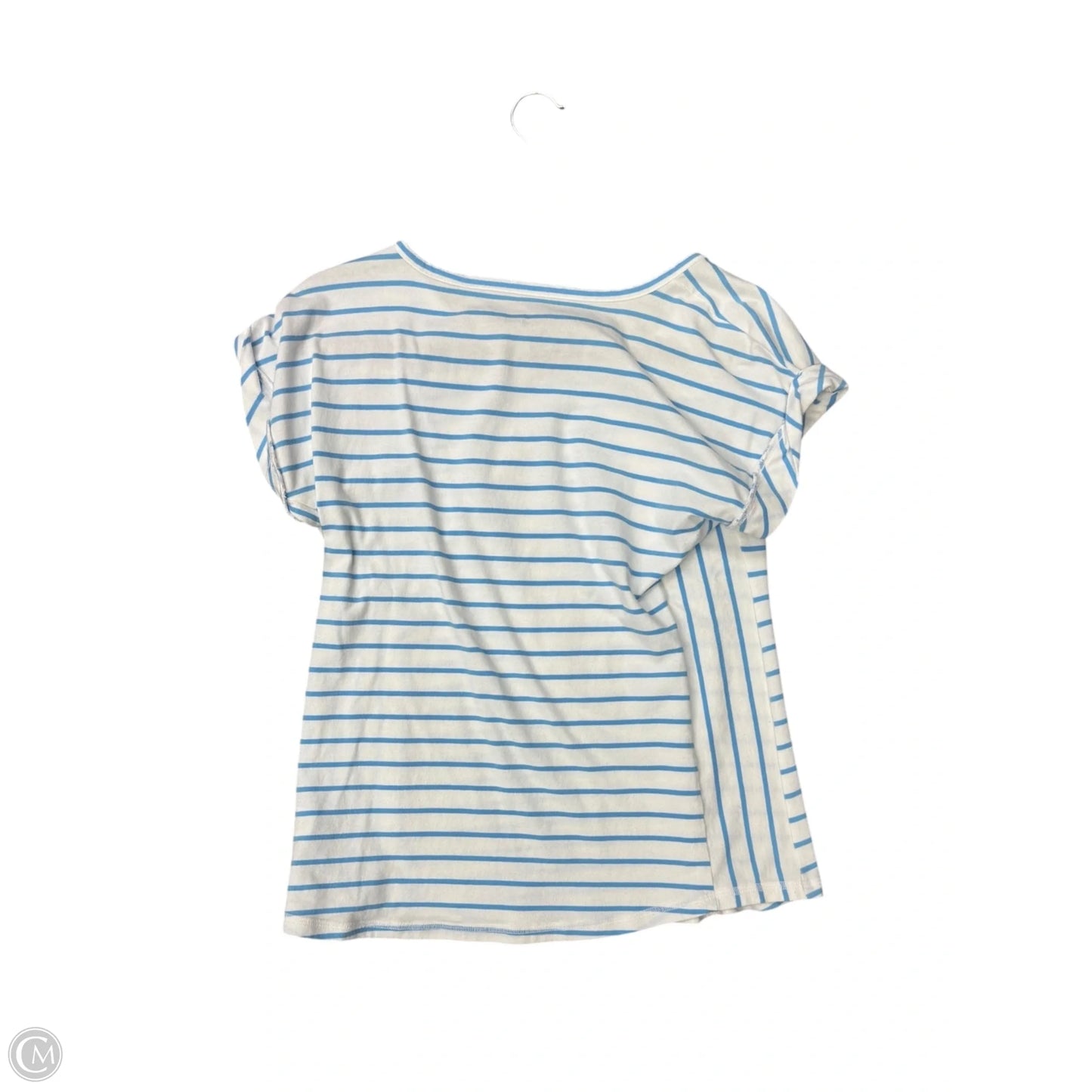 Top Short Sleeve By Talbots In Blue & White, Size: S