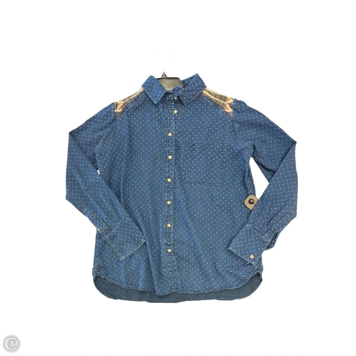 Top Long Sleeve By Free People In Blue & Brown, Size: S