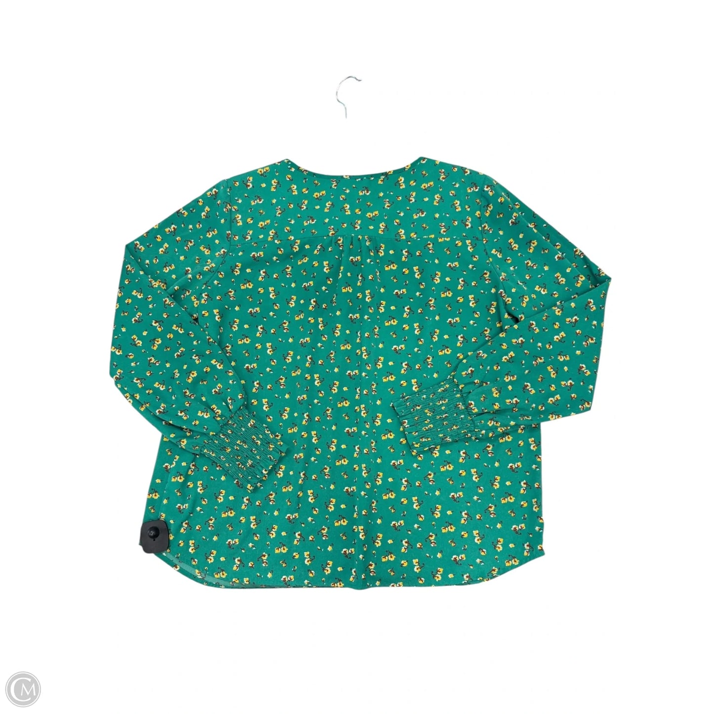 Blouse Long Sleeve By Pleione In Green, Size: L