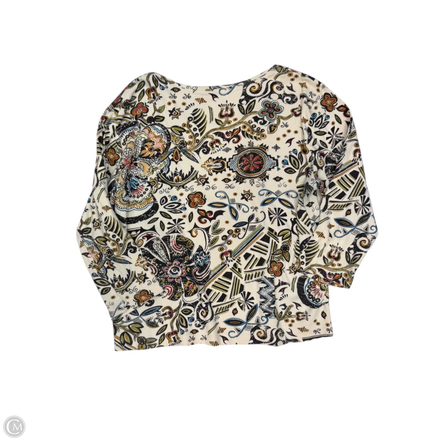 Top 3/4 Sleeve By Chicos In Multi-colored, Size: 1x