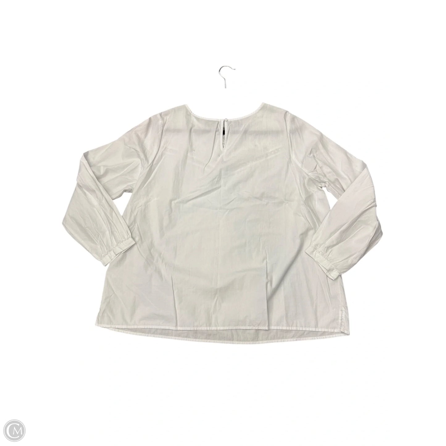 Top Long Sleeve By Talbots In White, Size: 2x
