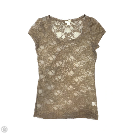 Top Short Sleeve By Zenana Outfitters In Brown, Size: L