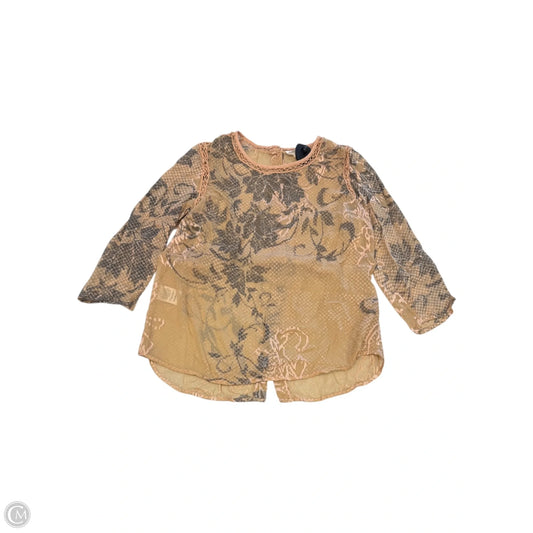 Blouse 3/4 Sleeve By Meadow Rue In Tan, Size: S