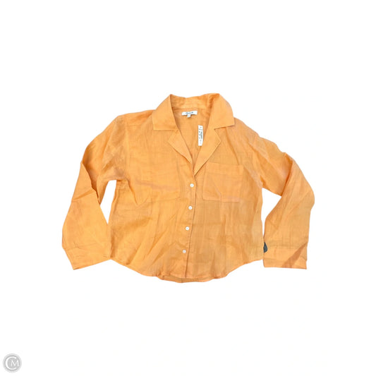 Blouse Long Sleeve By Madewell In Orange, Size: Xs