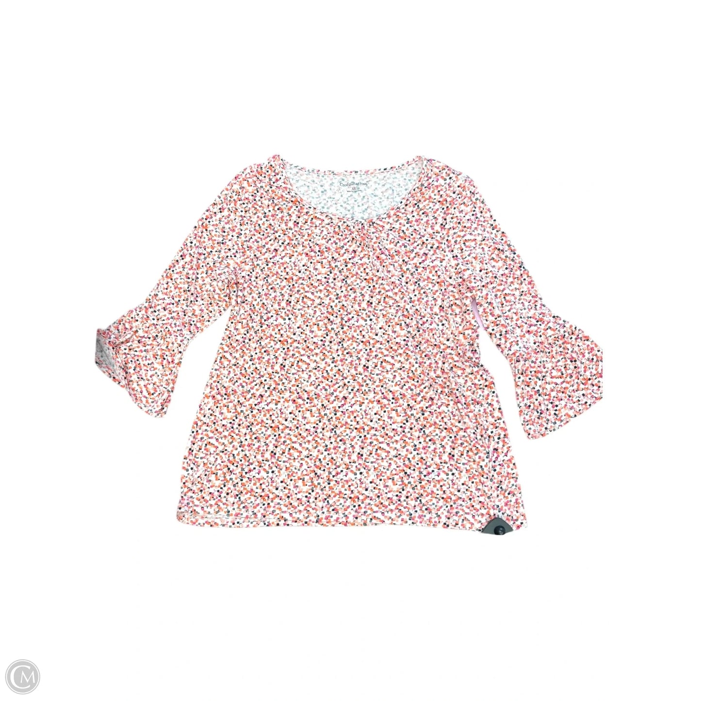 Top 3/4 Sleeve By Croft And Barrow In Geometric Pattern, Size: Xl