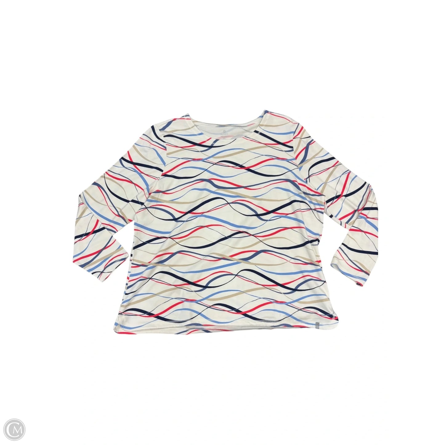 Top Long Sleeve By Talbots In Striped Pattern, Size: 2x