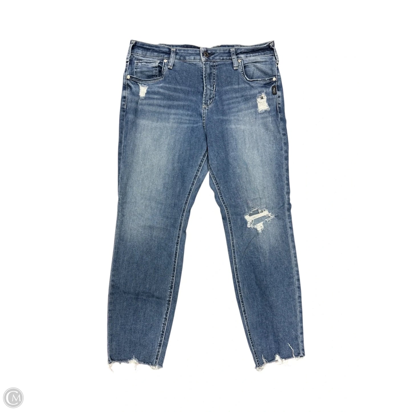 Jeans Skinny By Silver In Blue Denim, Size: 14