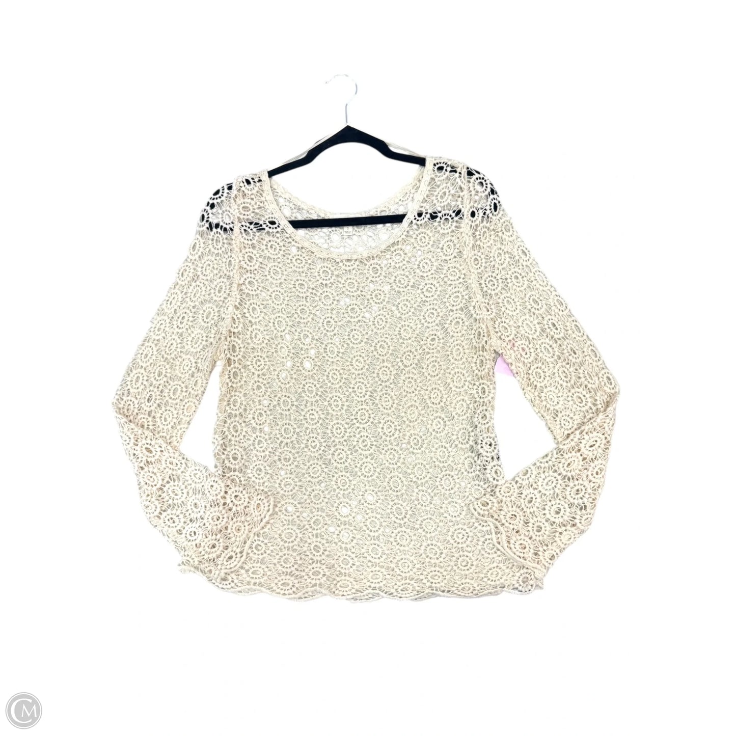 Top Long Sleeve By Adiva In Cream, Size: L