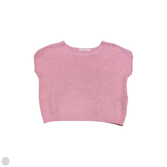 Sweater Short Sleeve By Cmc In Pink, Size: S