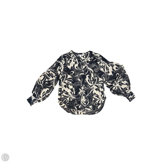 Blouse Long Sleeve By Chicos In Navy, Size: S