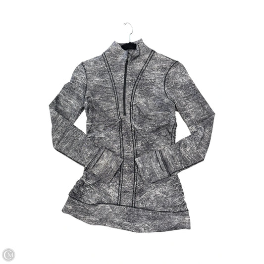 Athletic Jacket By Lululemon In Black & White, Size: M