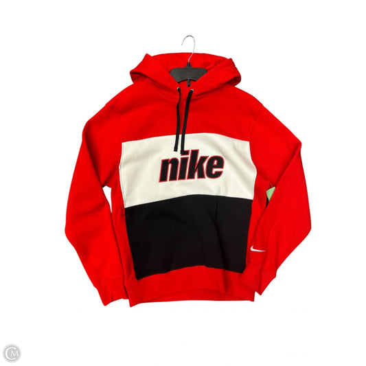 Sweatshirt Hoodie By Nike In Black & Red, Size: S