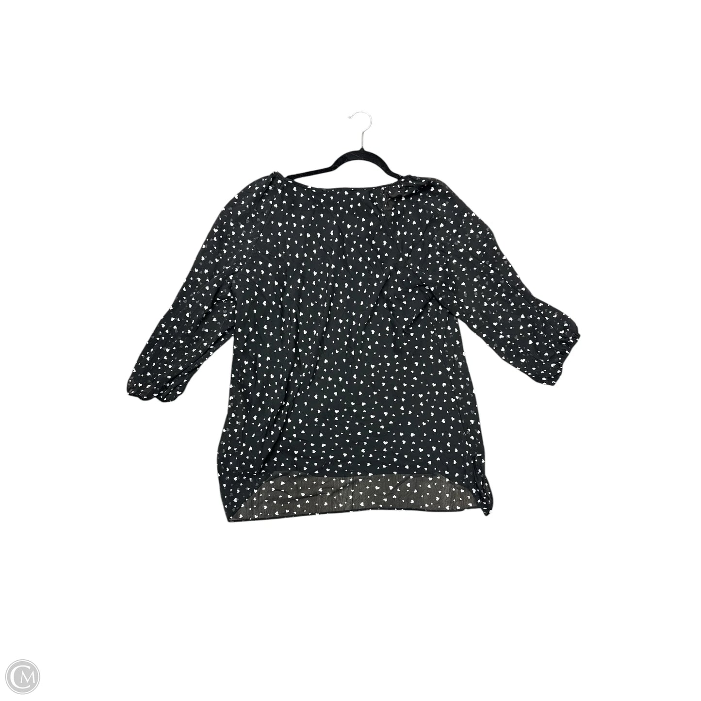Top 2pc 3/4 Sleeve By Clothes Mentor In Black, Size: 1x