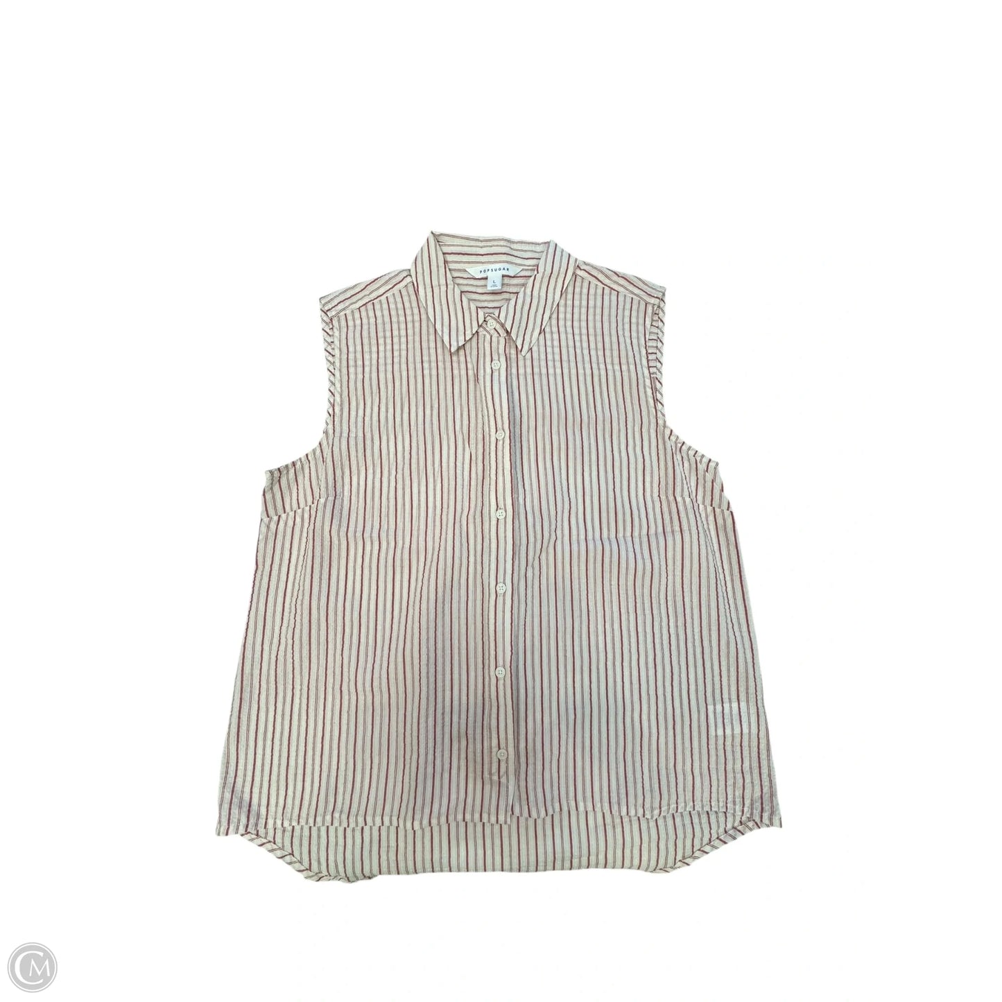 Top Sleeveless By Clothes Mentor In Red & White, Size: L