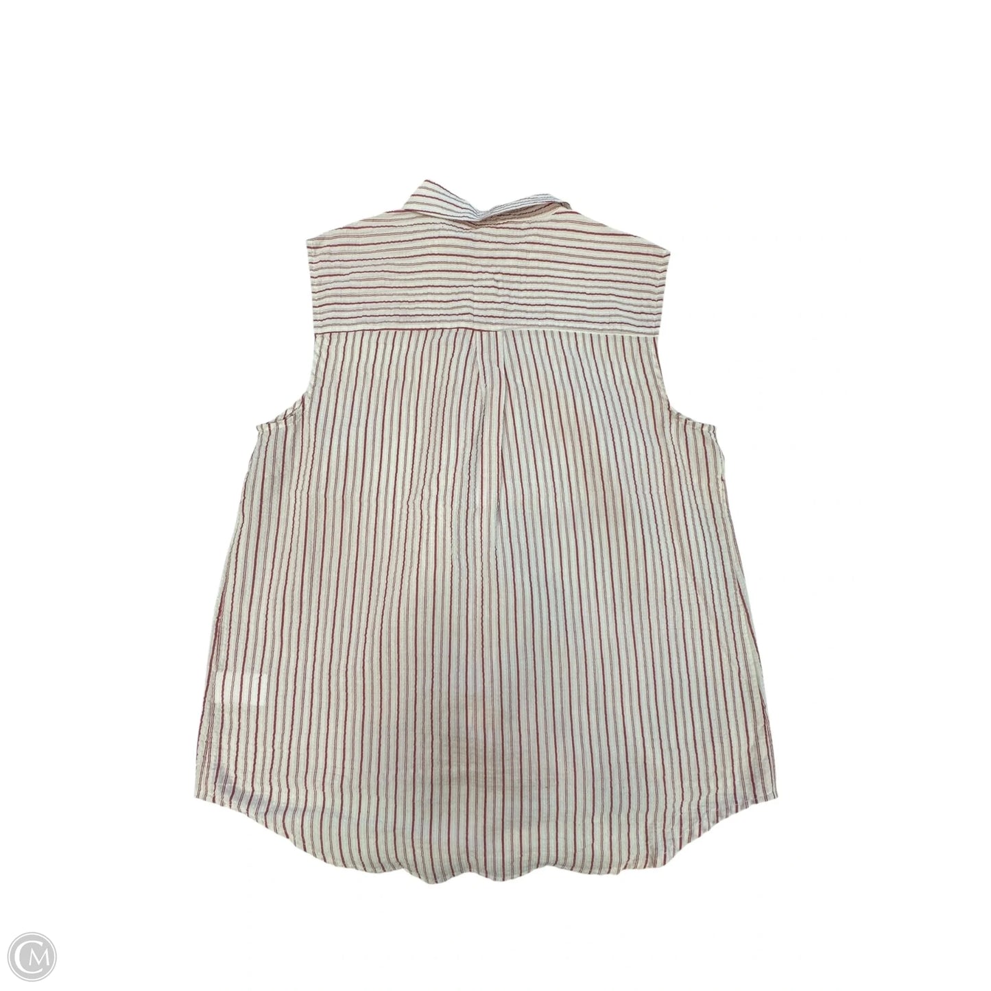 Top Sleeveless By Clothes Mentor In Red & White, Size: L