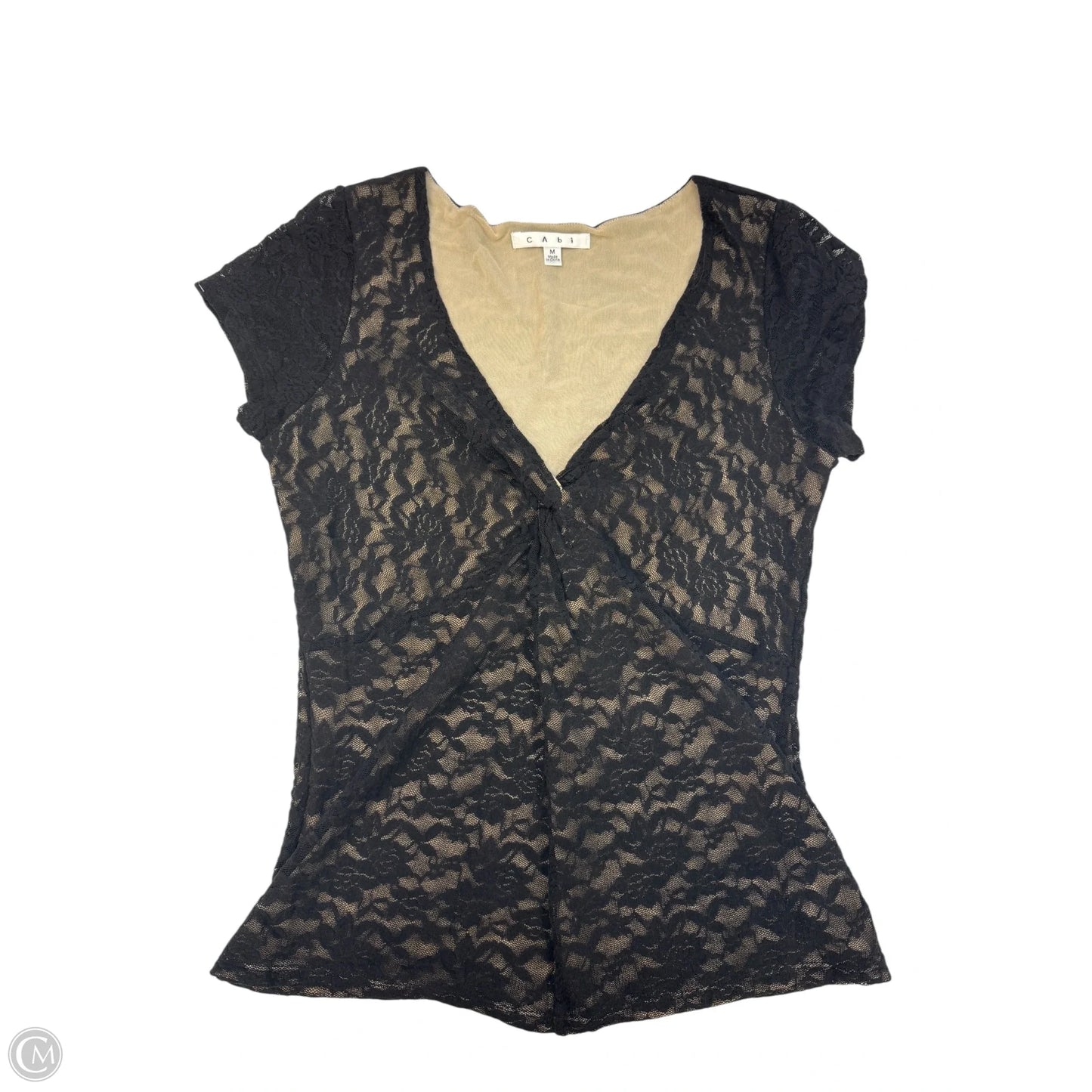 Top Short Sleeve By Cabi In Black, Size: M