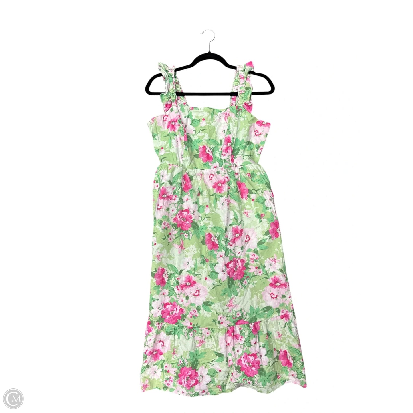 Dress Casual Maxi By Torrid In Green & Pink, Size: 10