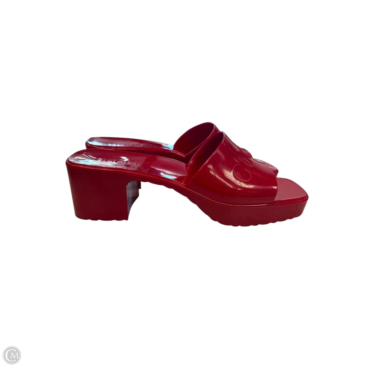 Sandals Luxury Designer By Gucci In Red, Size: 38
