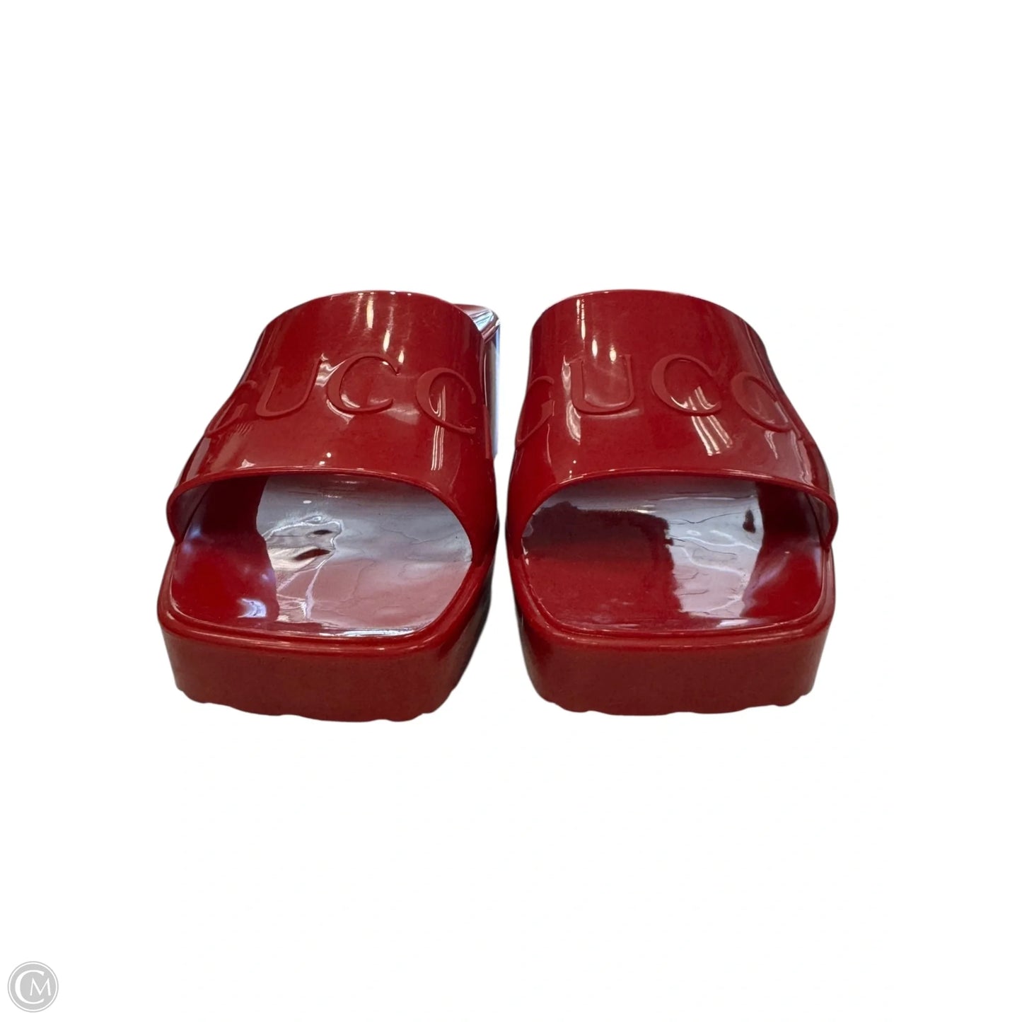 Sandals Luxury Designer By Gucci In Red, Size: 38