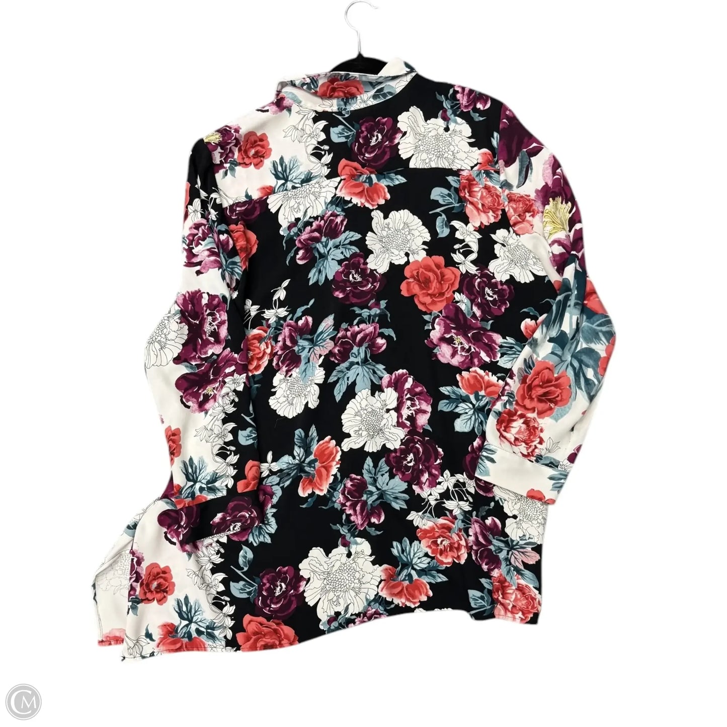 Blouse Long Sleeve By Chicos In Floral Print, Size: 1x
