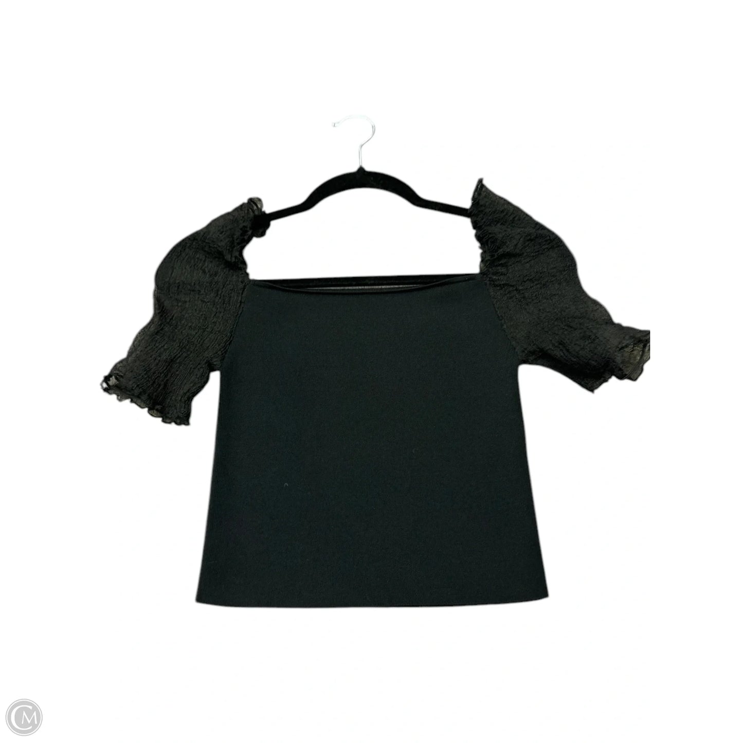 Top Short Sleeve By Zara Basic In Black, Size: M